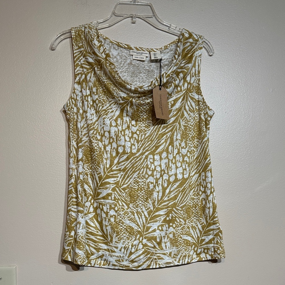 Christian Siriano cowl t shirt linen
